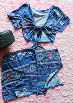 Blue Elephant Split Skirt & Shorts