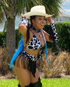 Cowgirl Rhinestone High Waist Shorts