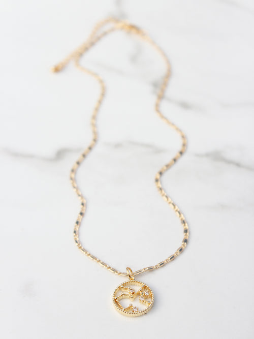 Gold Chain Zodiac Star Sign Pendant- 18K Gold Plated - Feelin Peachy