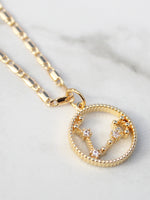 Gold Chain Zodiac Star Sign Pendant- 18K Gold Plated - Feelin Peachy