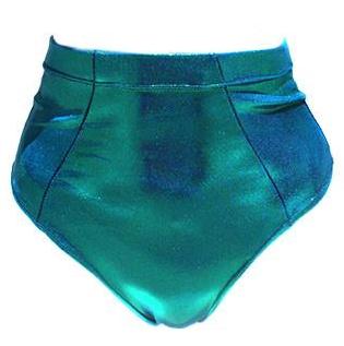 Bella Metallic Blue Swim High Waist Bottom - Feelin Peachy