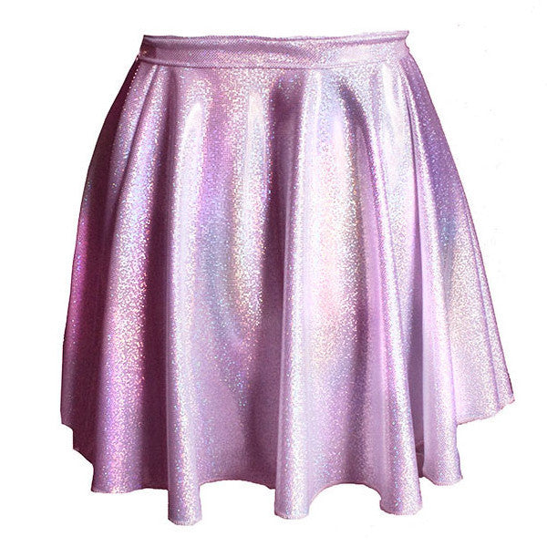 Pastel Pink Hologram Circle Skirt