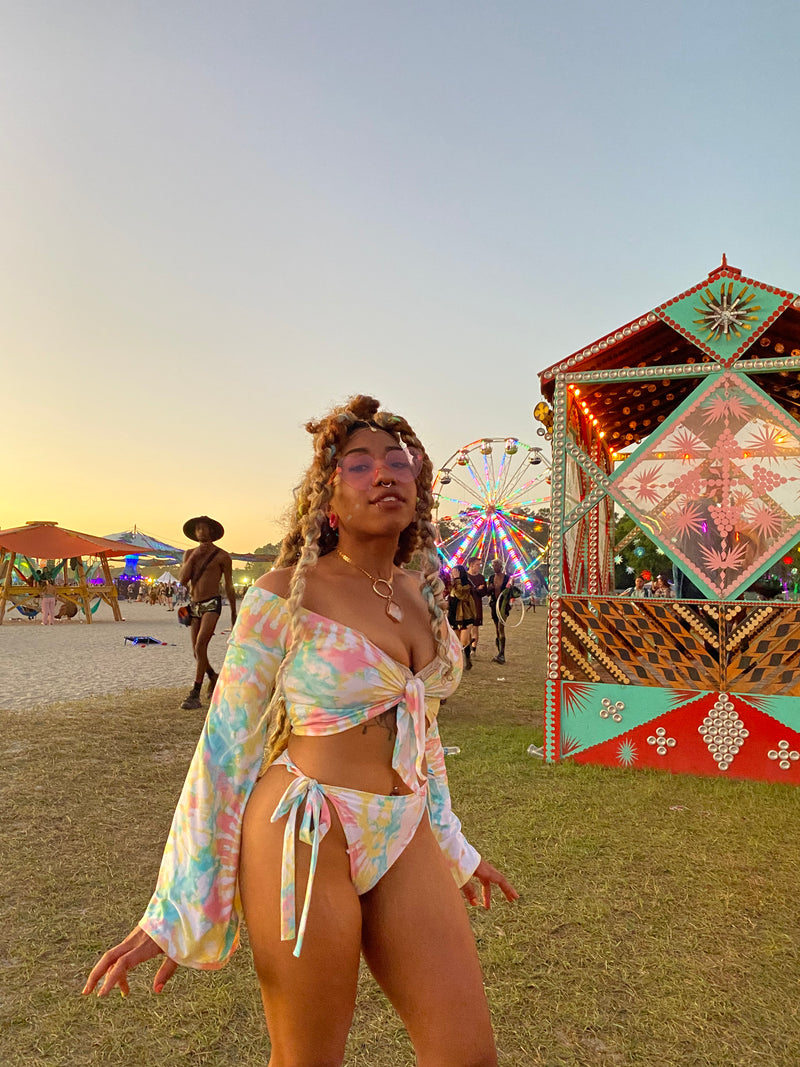 Pastel Tie Dye Vibes Set- Rave Beach Set For Women Shop Rave Outfits Feelin' Peachy Pastel Tie Dye Vibes Set- Rave Beach Set For Women Shop Rave Outfits Feelin' Peachy